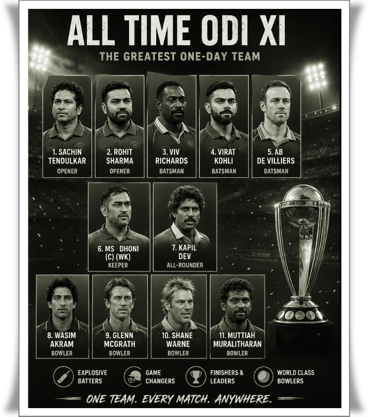 The Greatest All-Time ODI XI: Cricket’s Ultimate One-Day Team