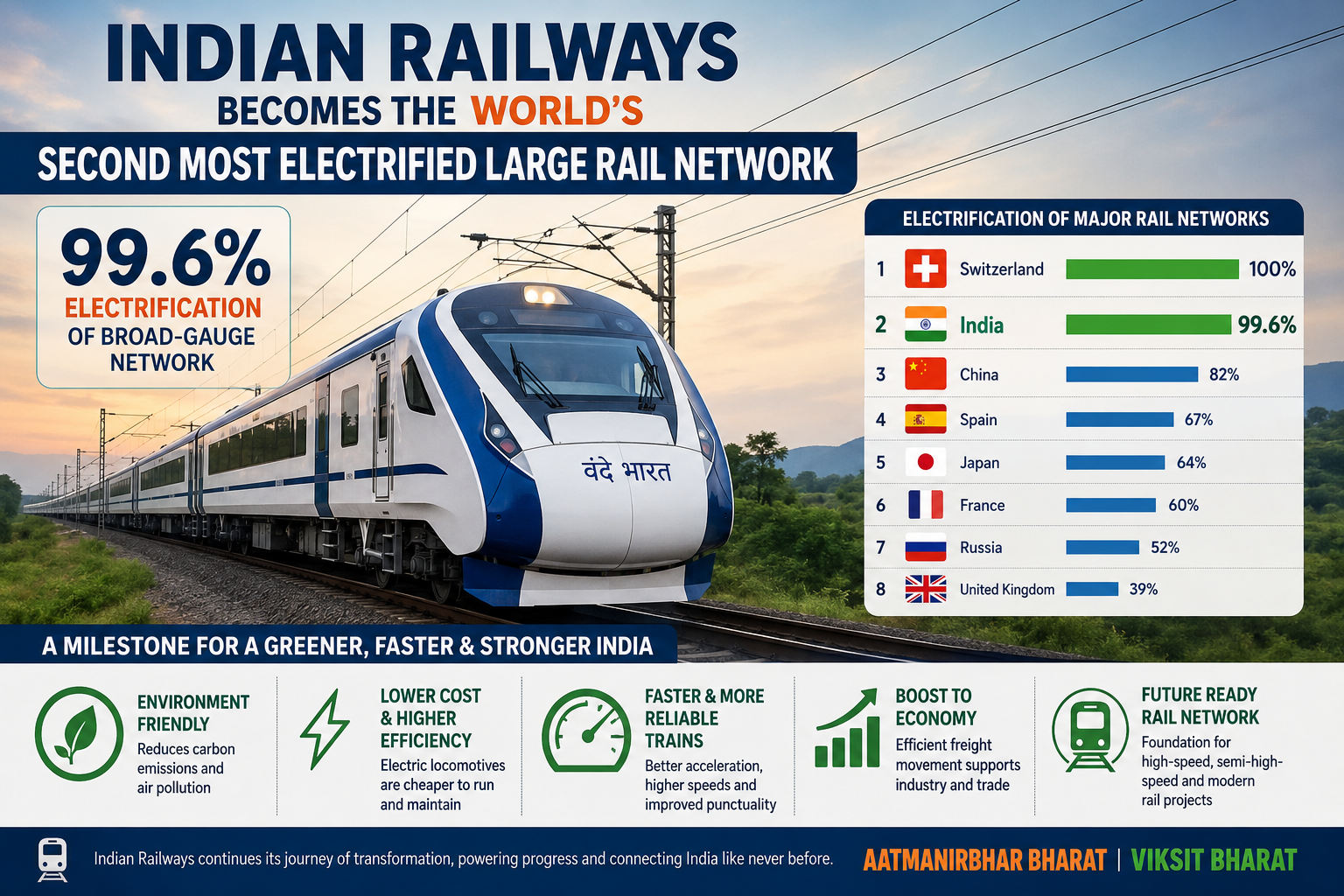 Indian Railways Becomes the World’s Second Most Electrified Large Rail Network