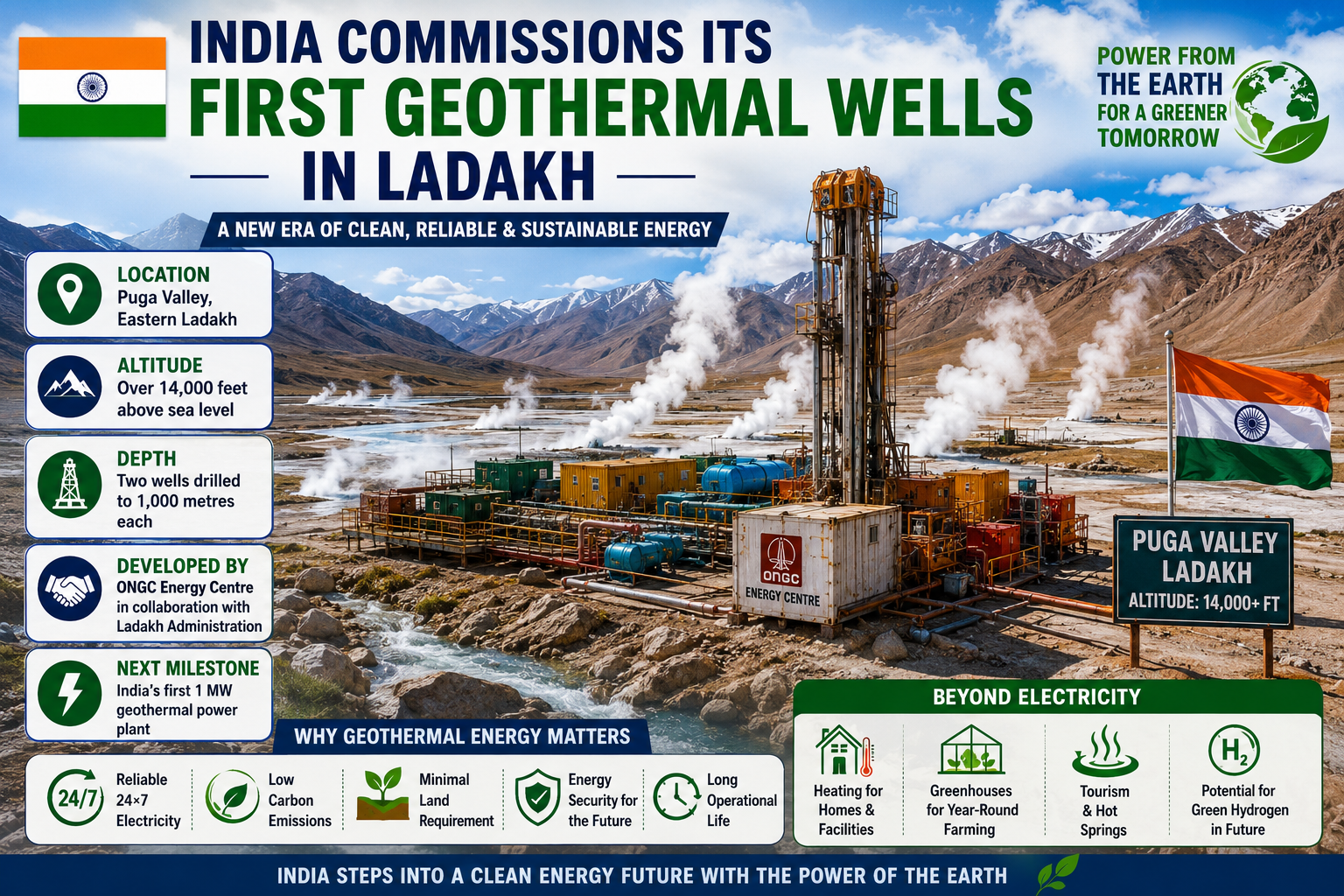 India Commissions Its First Geothermal Wells in Ladakh: A Historic Milestone for Renewable Energy