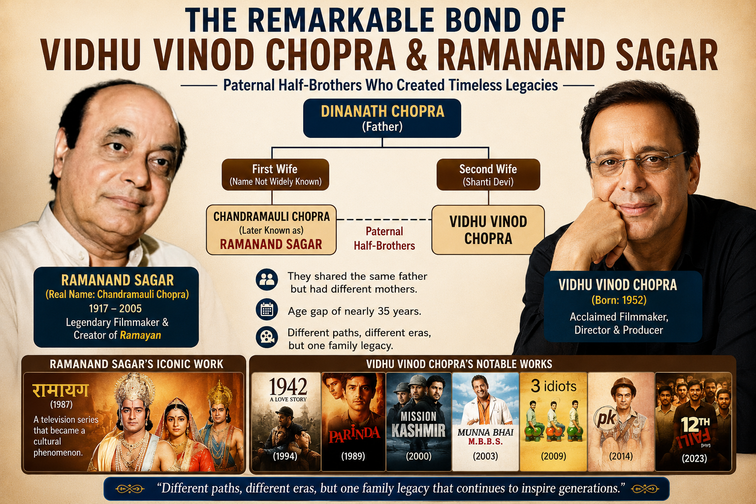 Vidhu Vinod Chopra and Ramanand Sagar Relationship: The Untold Story Behind Their Family Connection
