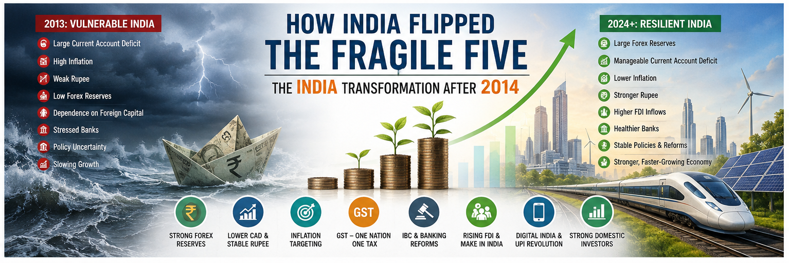 From Fragile Five to Economic Resilience: How India Flipped the Narrative After 2014