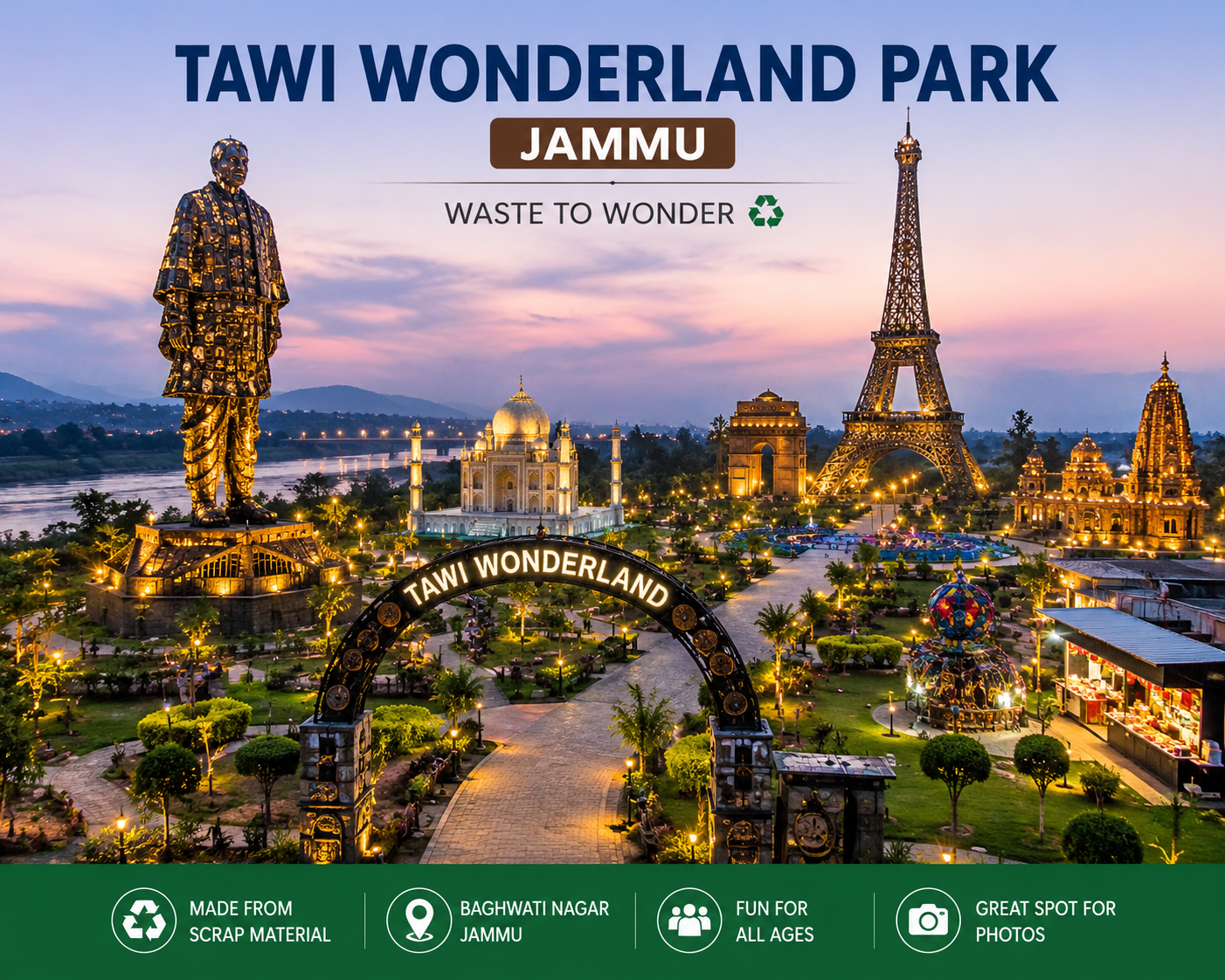 Tawi Wonderland Park: Jammu’s Unique Waste-to-Wonder Attraction Transforming Tourism